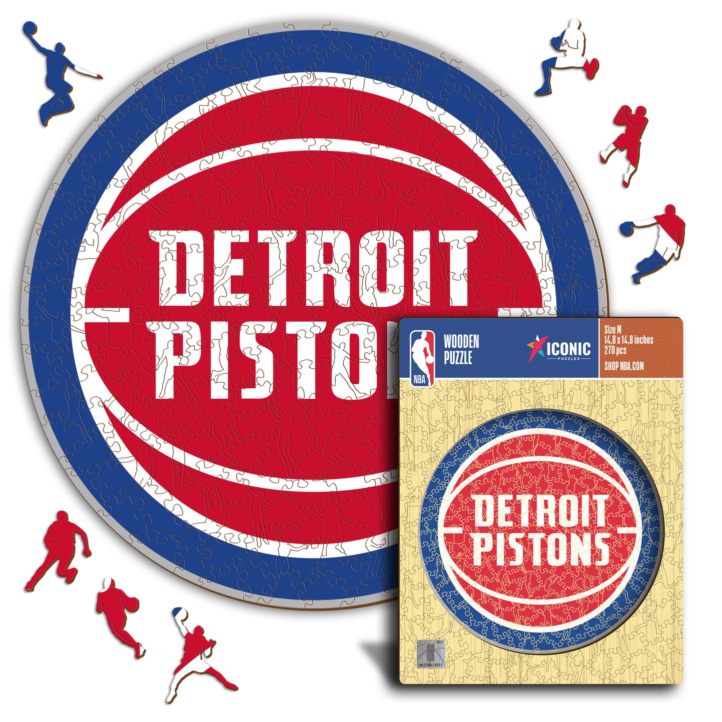 Detroit Pistons™ Logo - Holzpuzzles