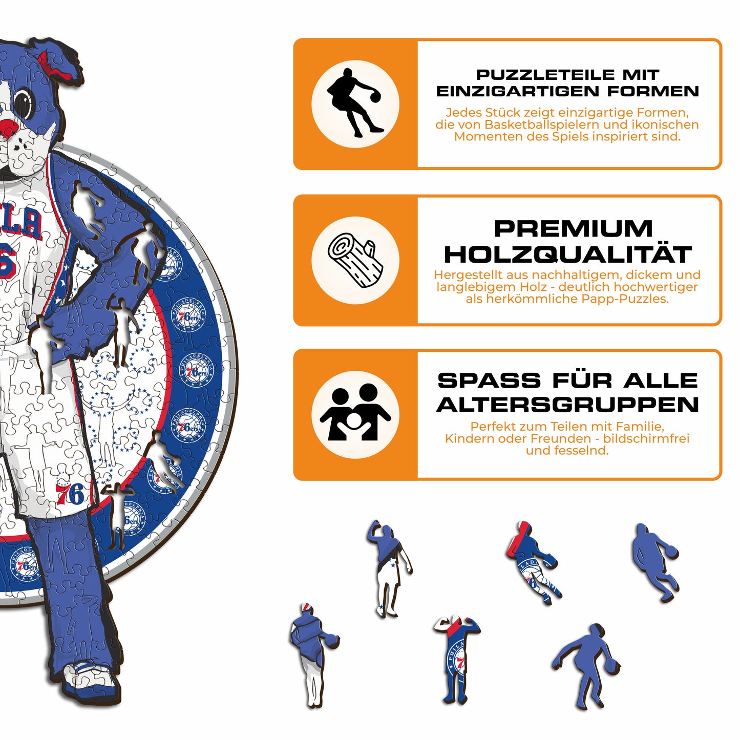 Philadelphia 76ers™ Maskottchen - Holzpuzzle