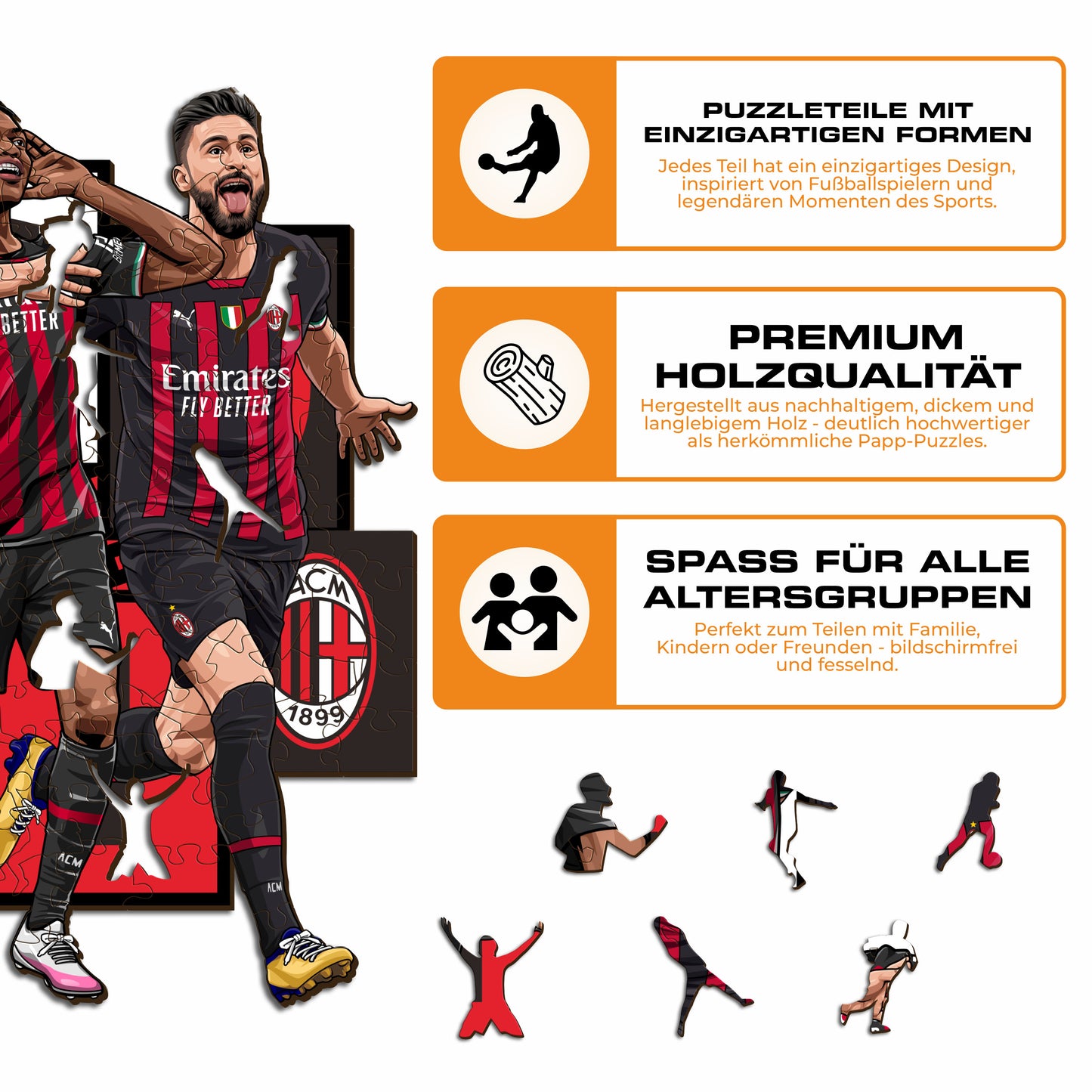 AC Milan® 5 Players - Holzpuzzle