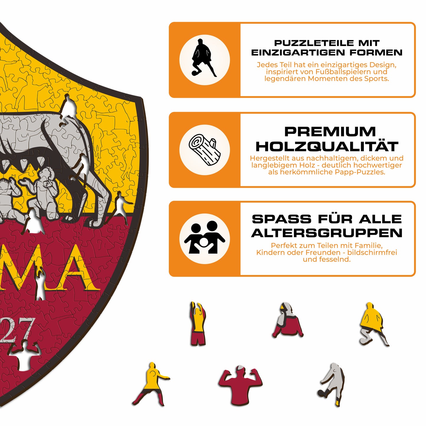AS Roma® Logo - Holzpuzzle
