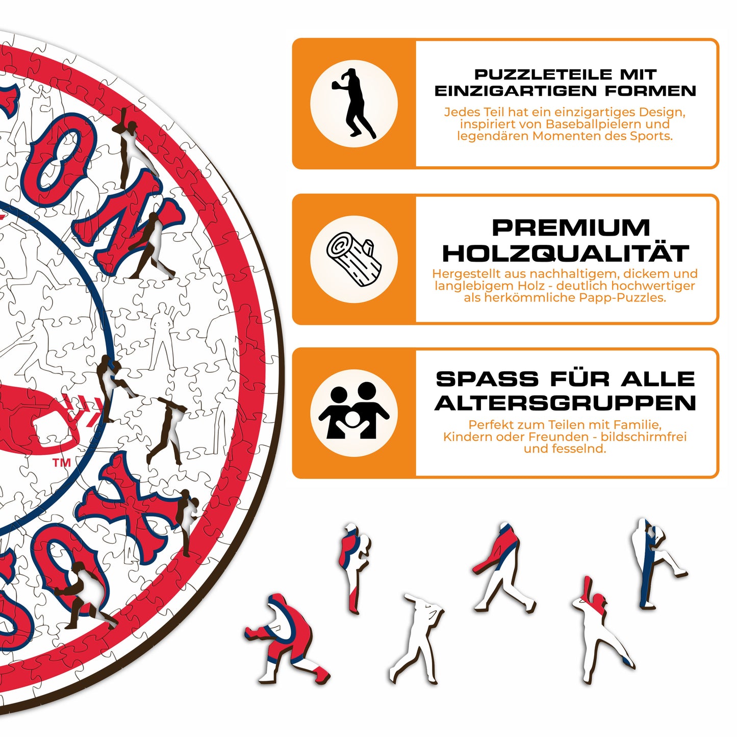 Boston Red Sox™ Logo - Holzpuzzle