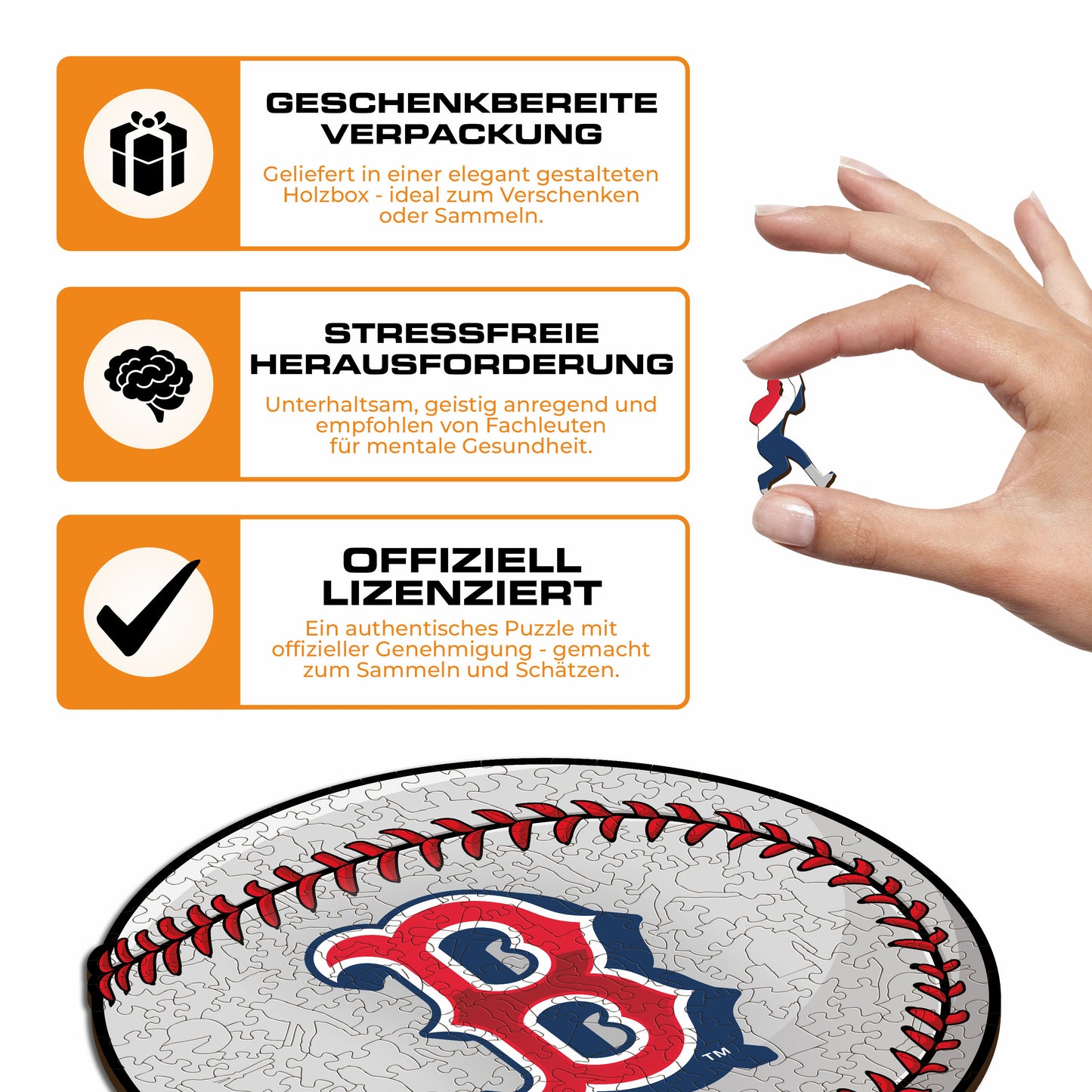 Boston Red Sox™ Baseball - Holzpuzzle