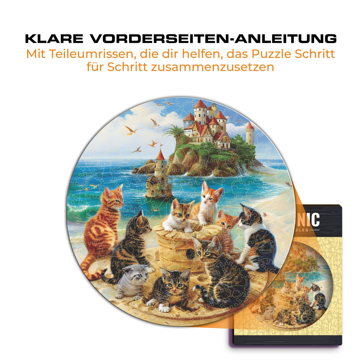 Kätzchen am Meer - Holzpuzzle