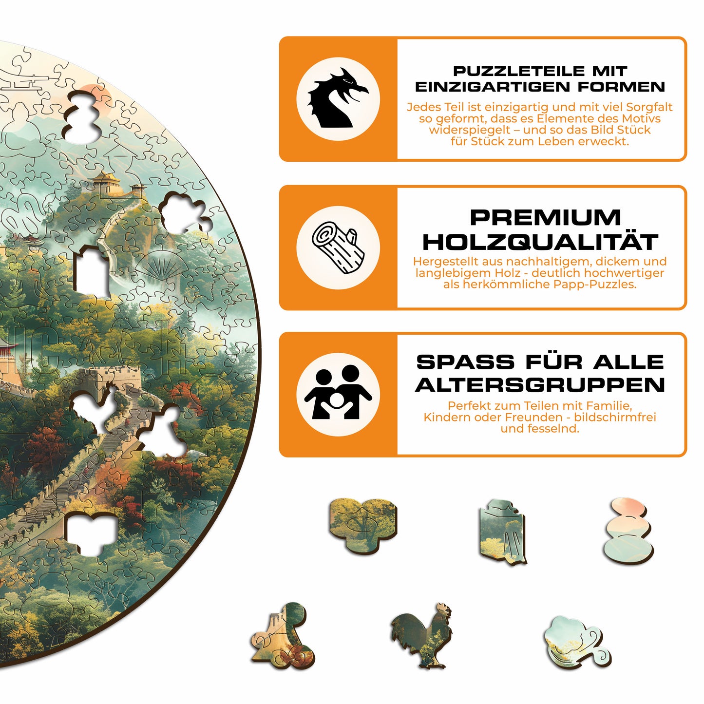 Chinesische Mauer - Holzpuzzle