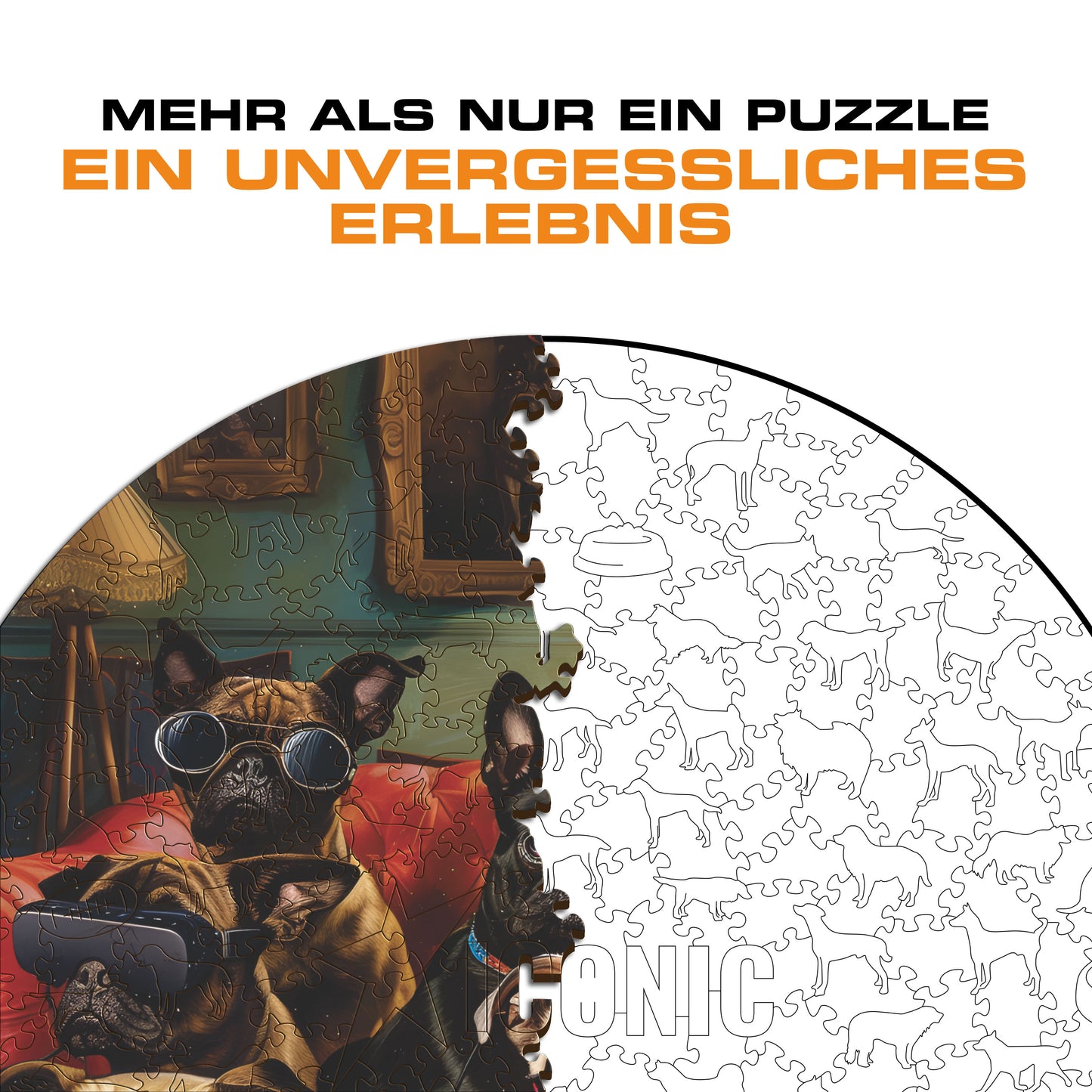 Gamer-Hunde - Holzpuzzle