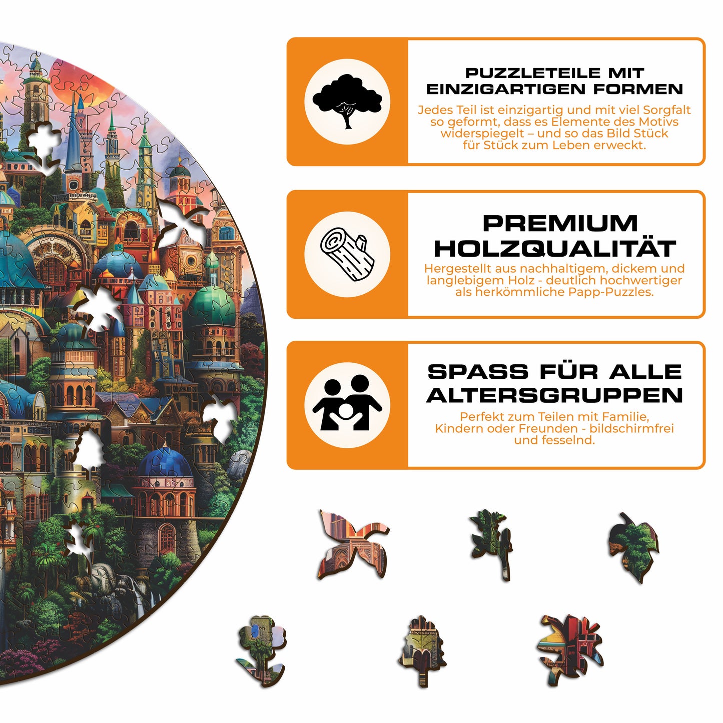 Verzauberte Stadt - Holzpuzzle