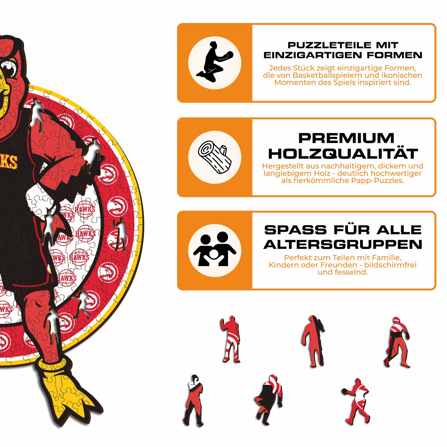 Atlanta Hawks™ Maskottchen - Holzpuzzle