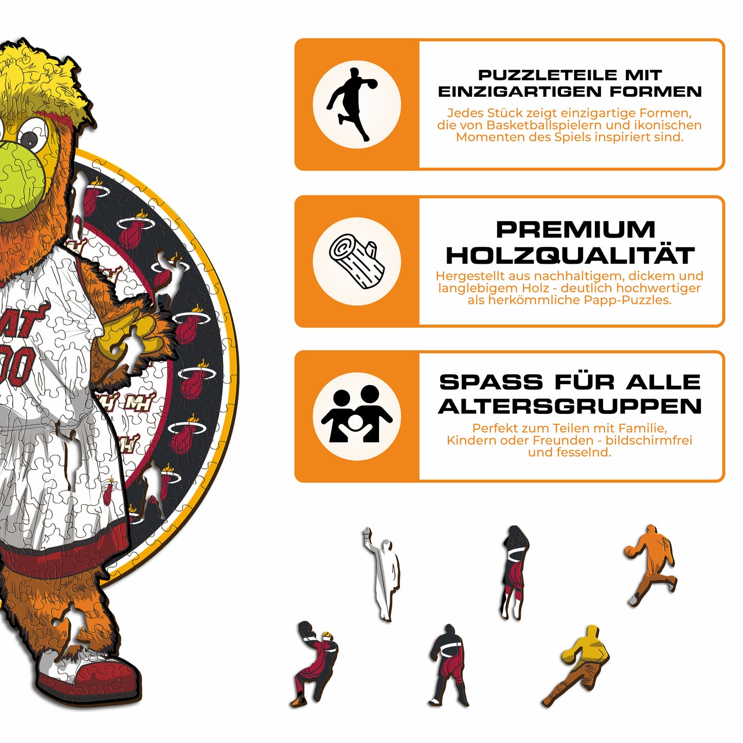 Miami Heat™ Maskottchen - Holzpuzzle
