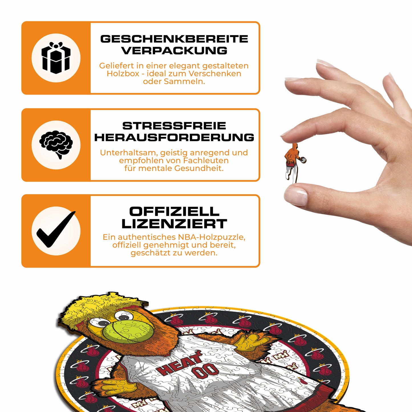 Miami Heat™ Maskottchen - Holzpuzzle