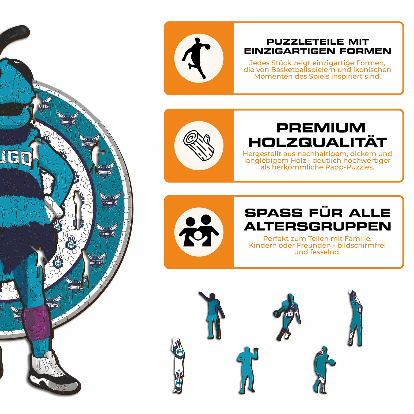 Charlotte Hornets™ Maskottchen - Holzpuzzle
