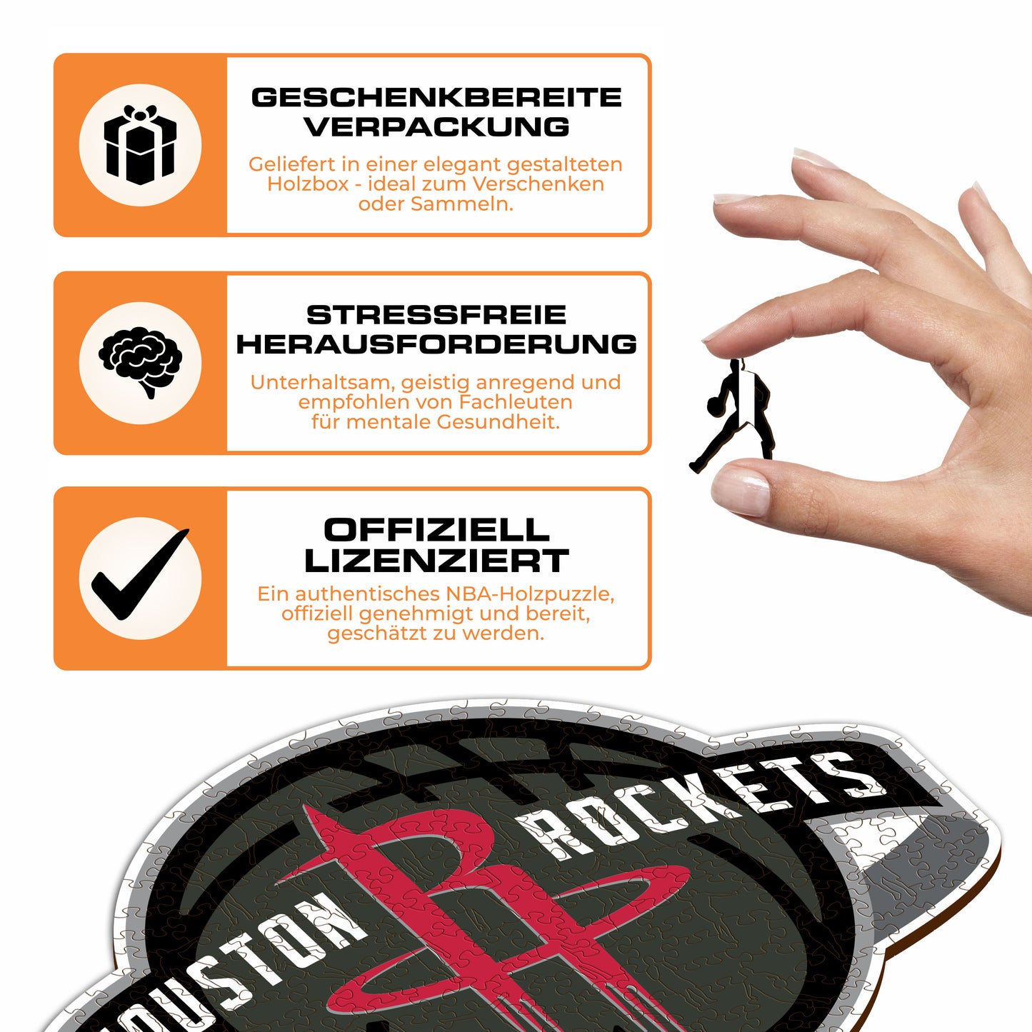 Houston Rockets™ Logo - Holzpuzzle