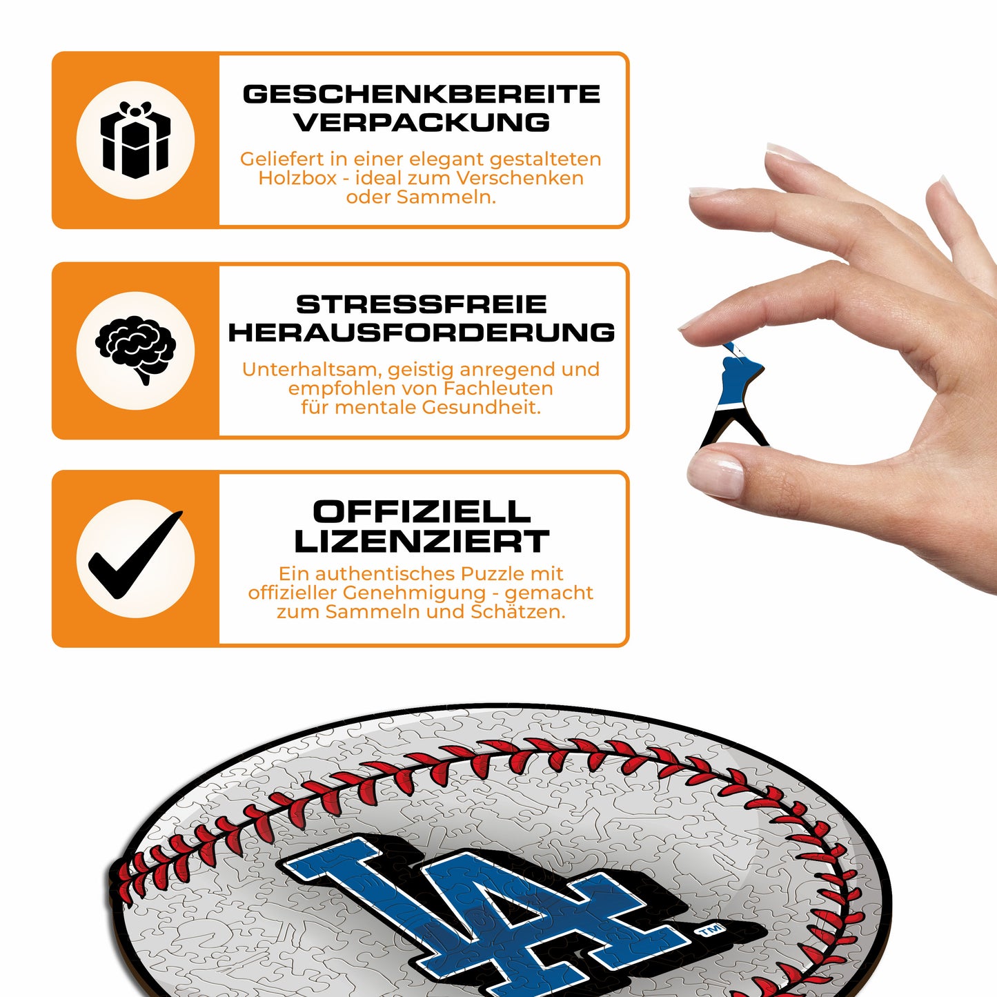 Los Angeles Dodgers™ Baseball - Holzpuzzle