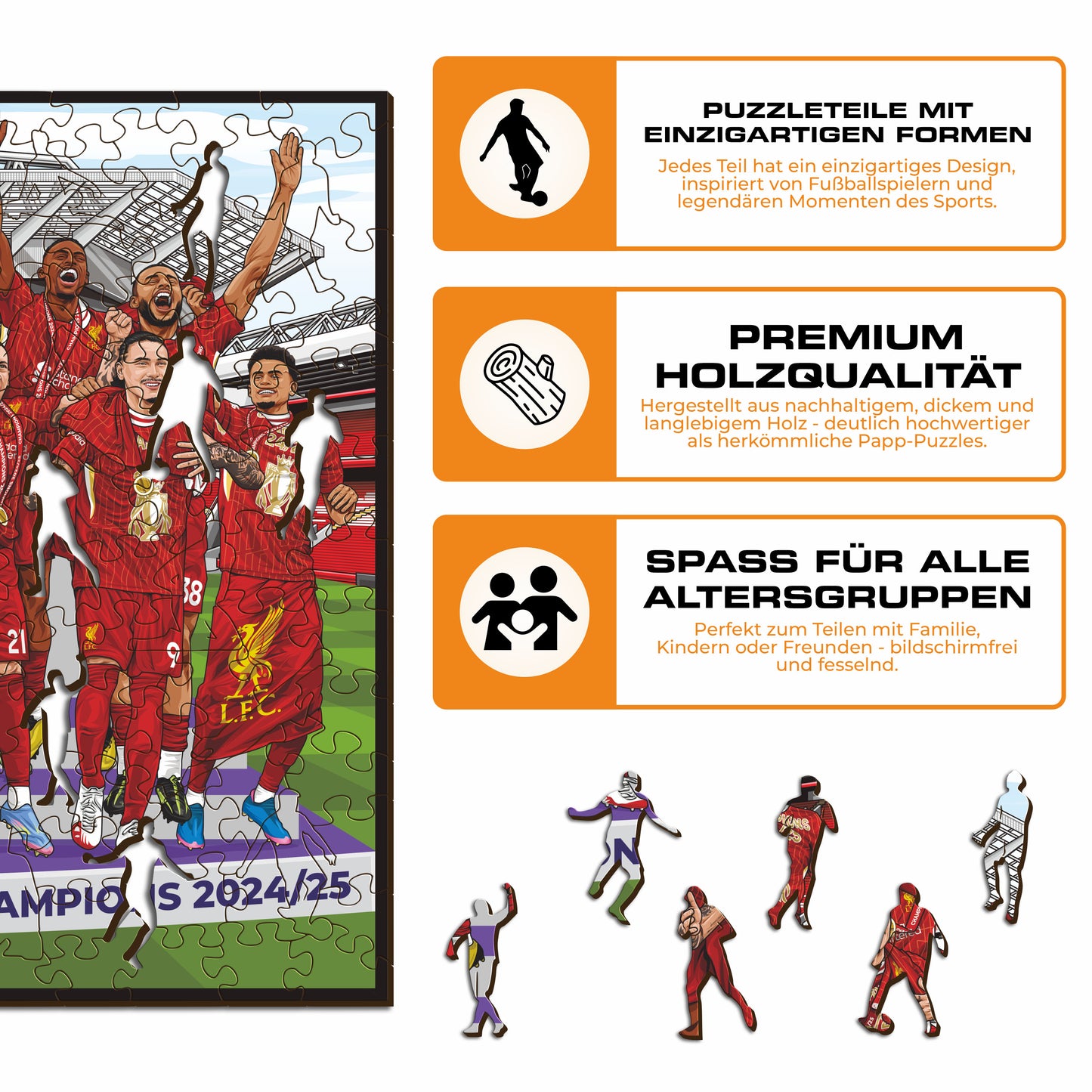 Liverpool FC® Premier League Champions 24/25 - Holzpuzzle
