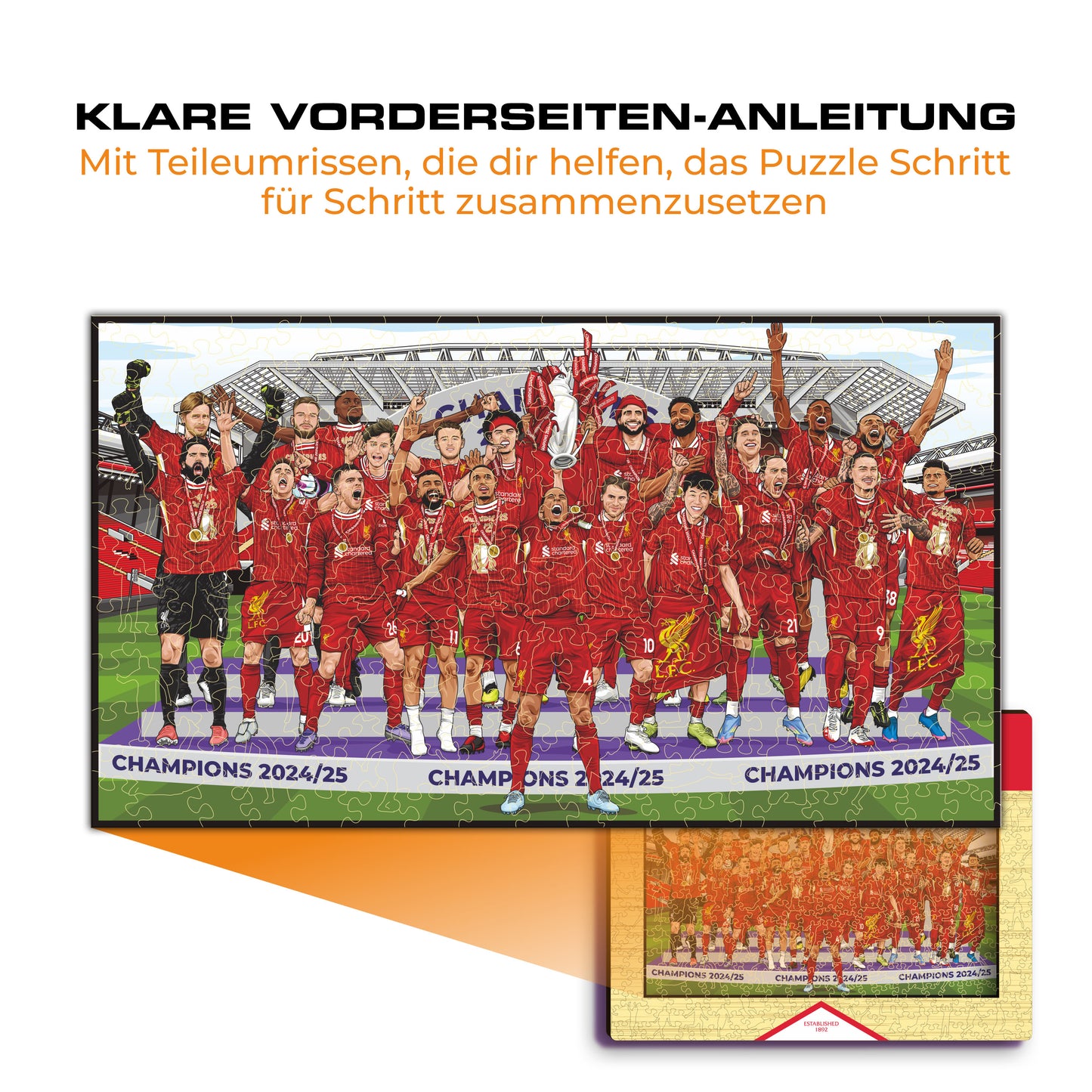 Liverpool FC® Premier League Champions 24/25 - Holzpuzzle
