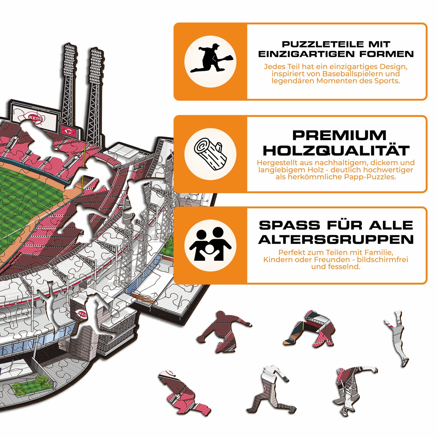 Cincinnati Reds™ Great American Ball Park - Holzpuzzle