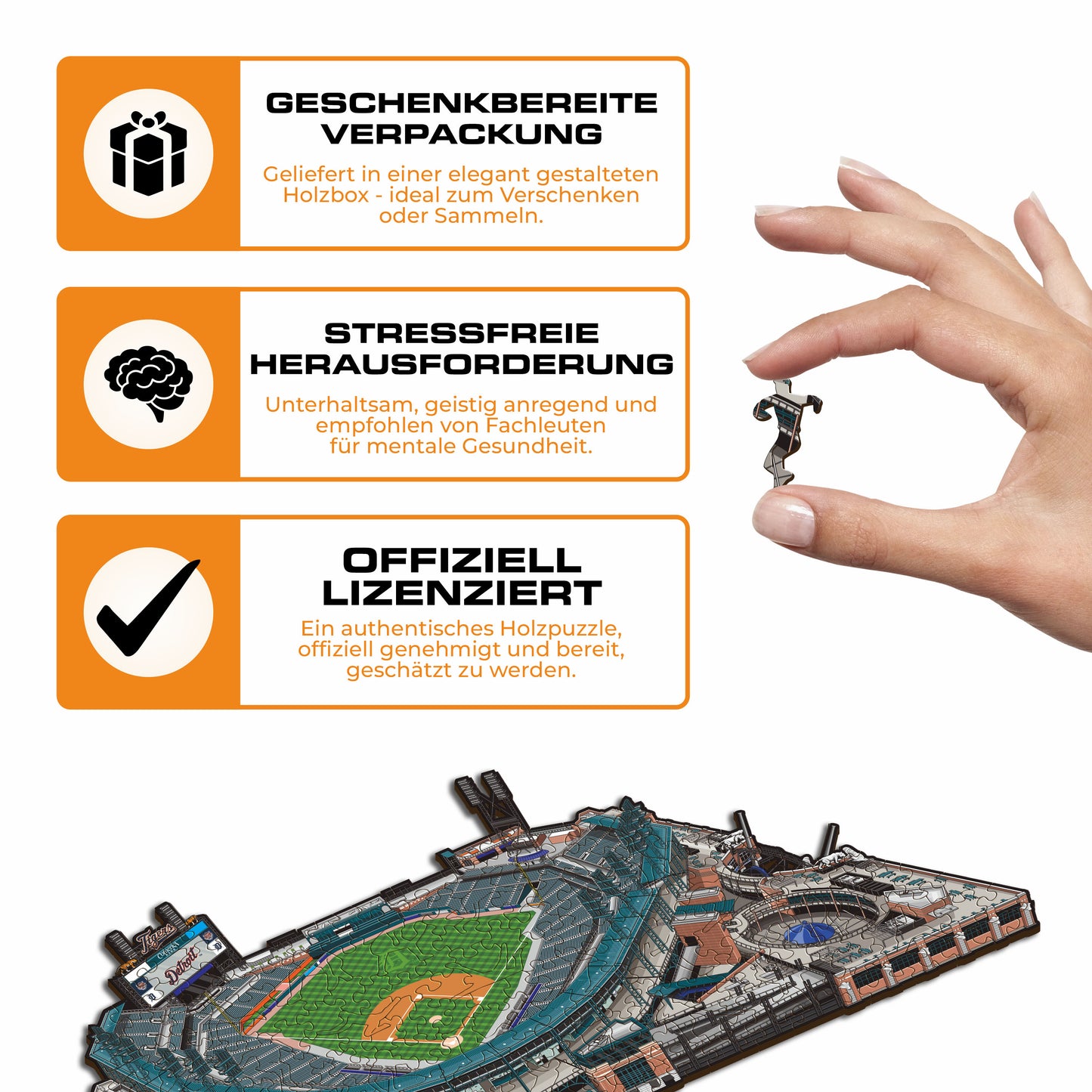Detroit Tigers™ Comerica Park - Holzpuzzle