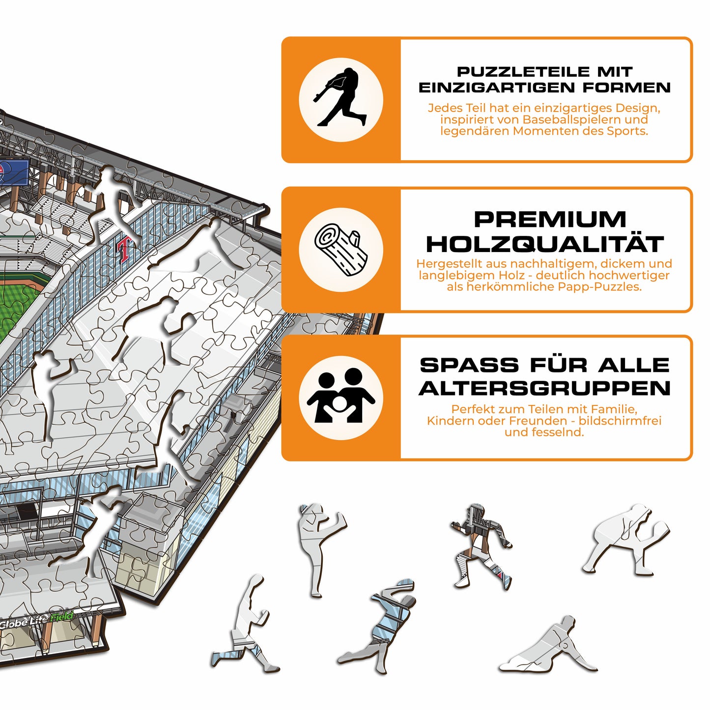 Texas Rangers™ Globe Life Field - Holzpuzzle