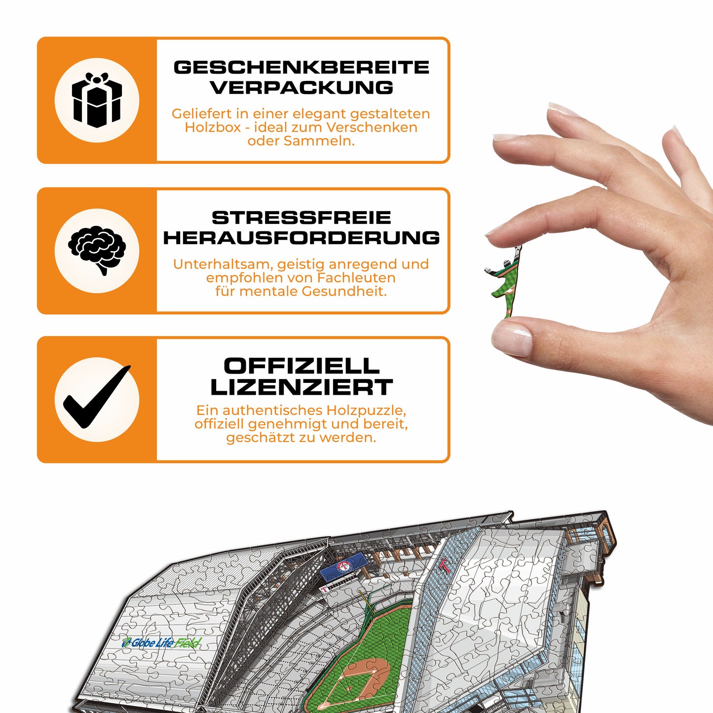 Texas Rangers™ Globe Life Field - Holzpuzzle