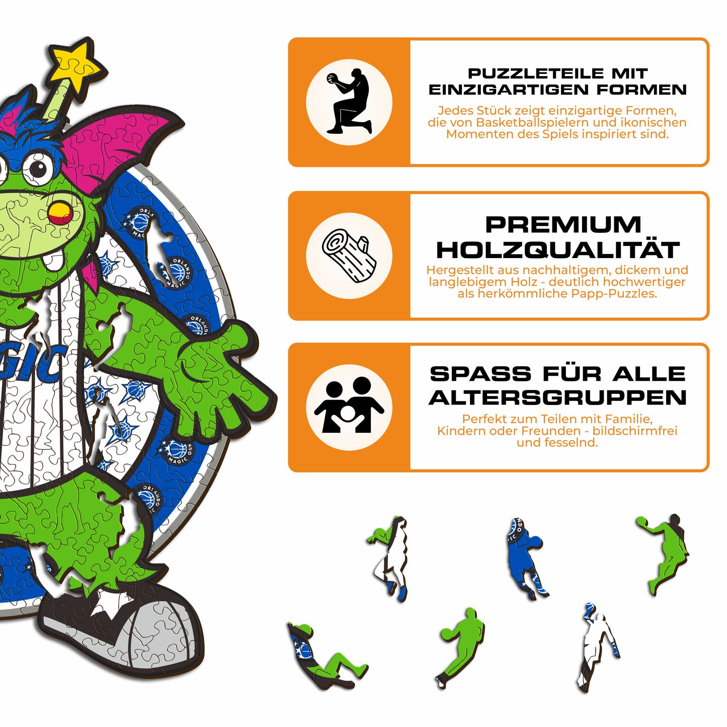 Orlando Magic™ Maskottchen - Holzpuzzle