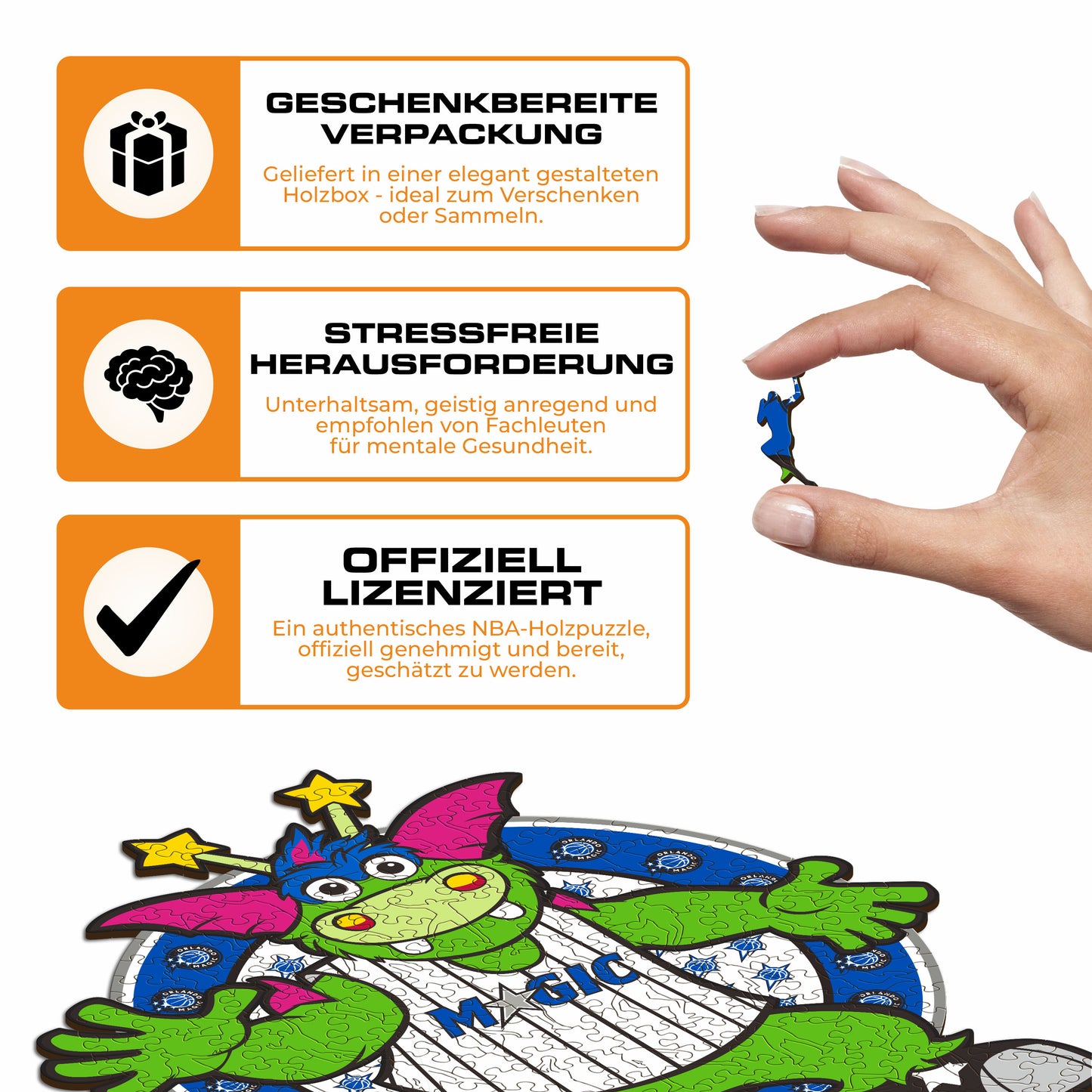 Orlando Magic™ Maskottchen - Holzpuzzle