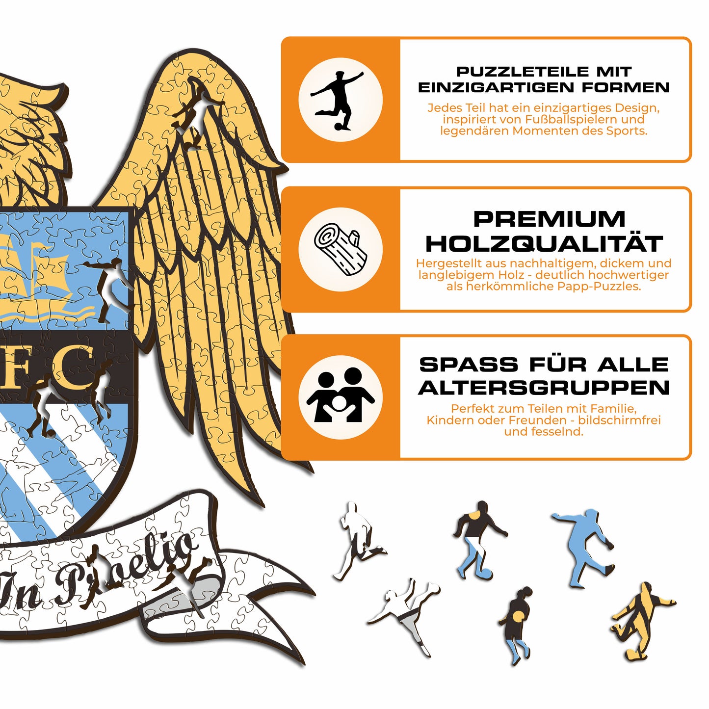 Manchester City FC® Retro Logo - Holzpuzzle