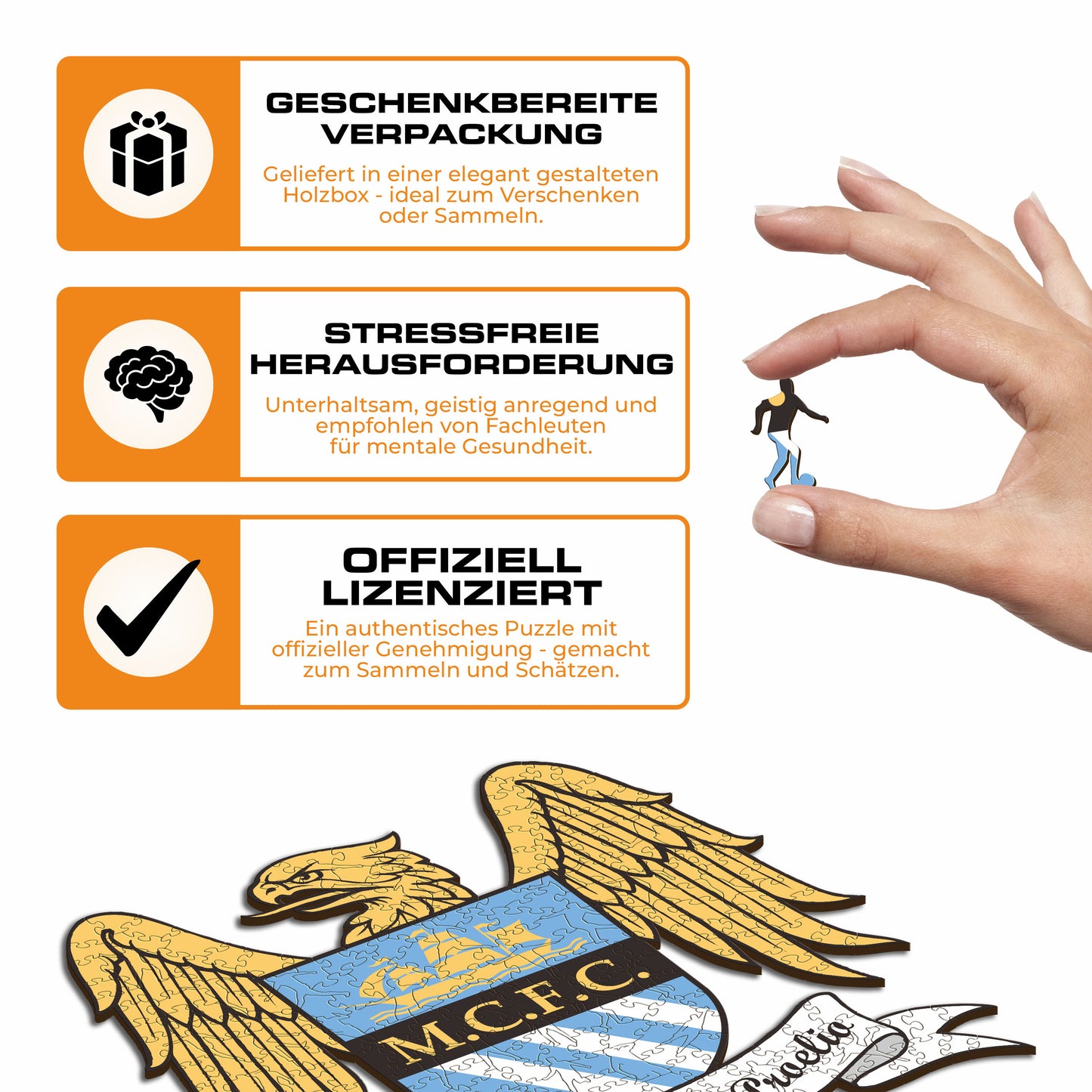 Manchester City FC® Retro Logo - Holzpuzzle