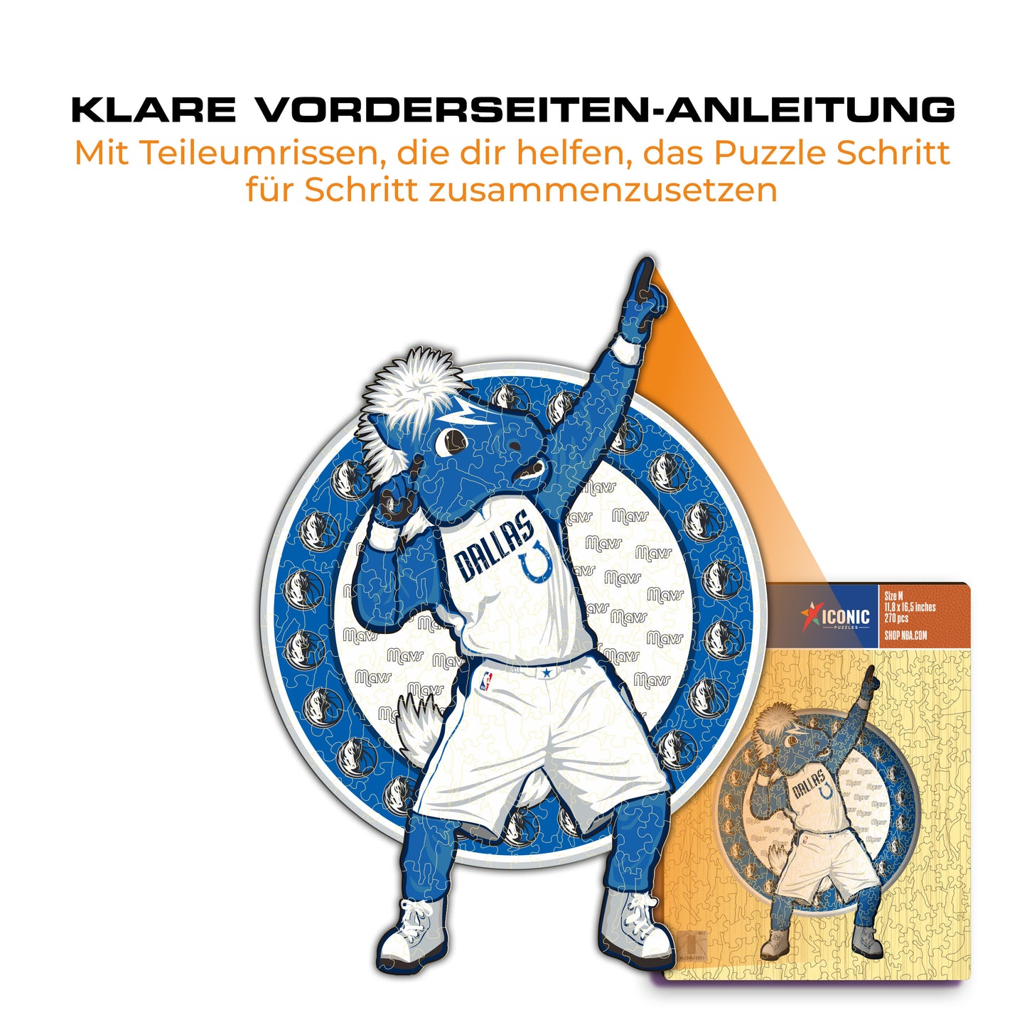 Dallas Mavericks™ Maskottchen - Holzpuzzle