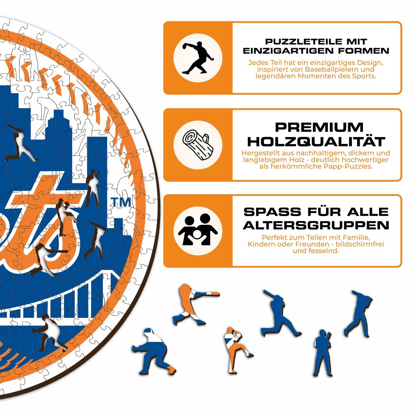 New York Mets™ Logo - Holzpuzzle