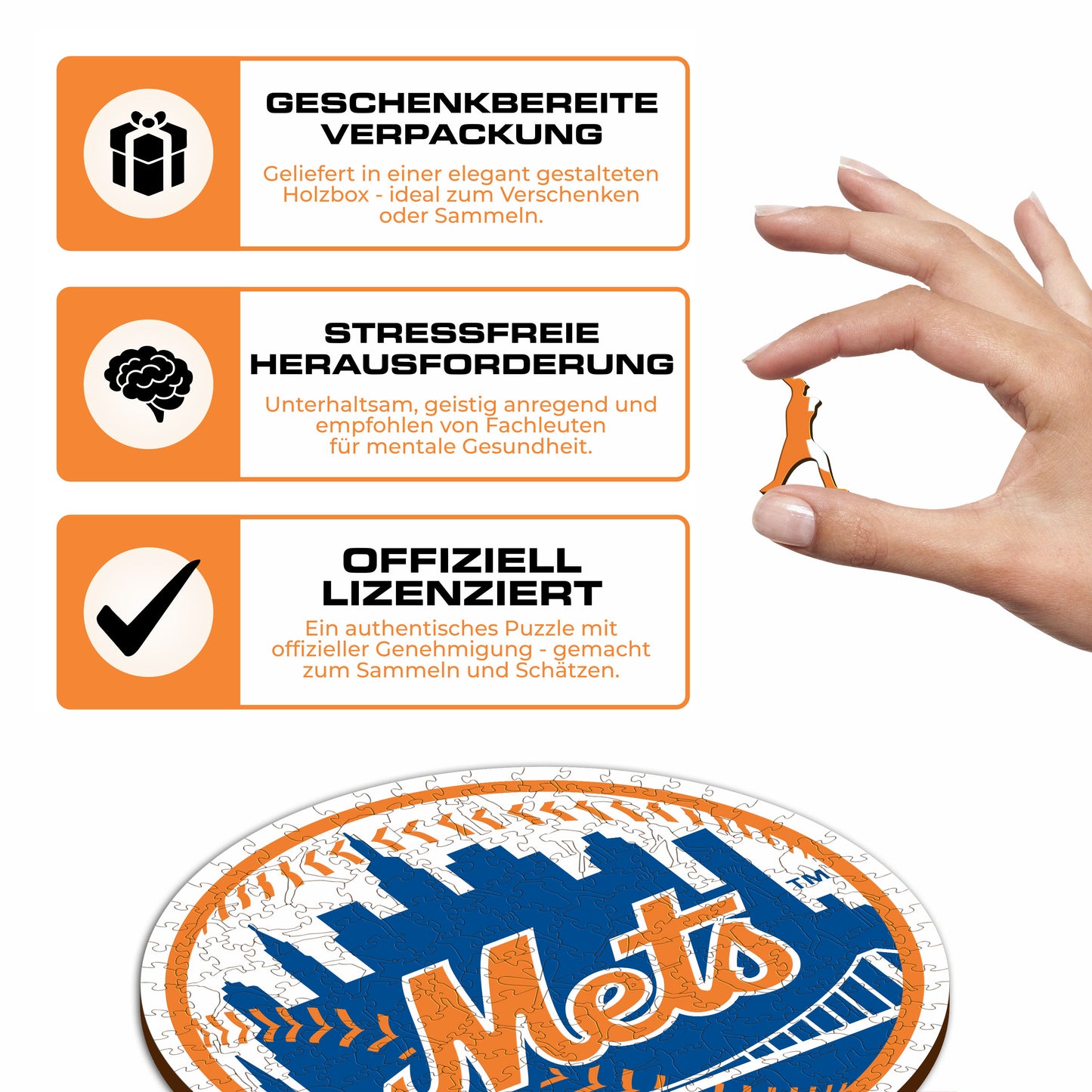 New York Mets™ Logo - Holzpuzzle