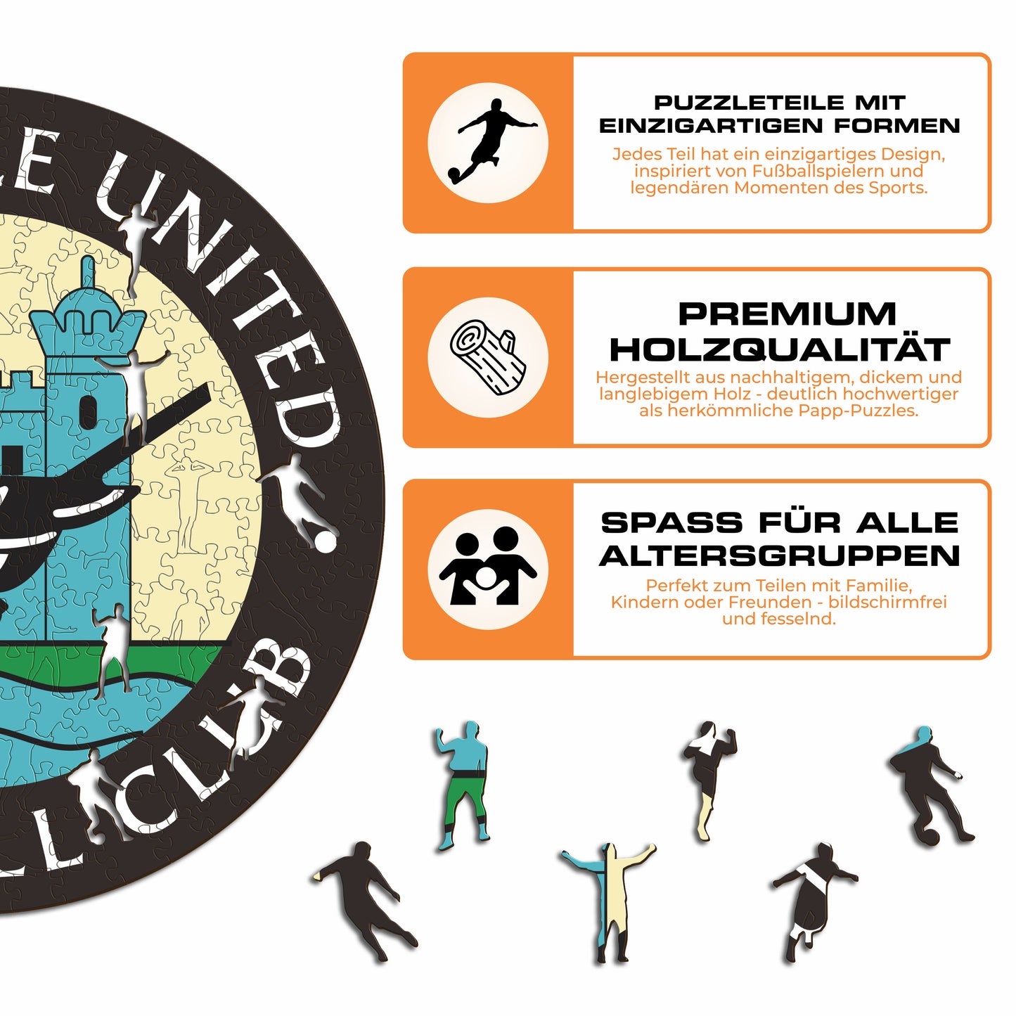 Newcastle United FC® Retro Logo - Holzpuzzle