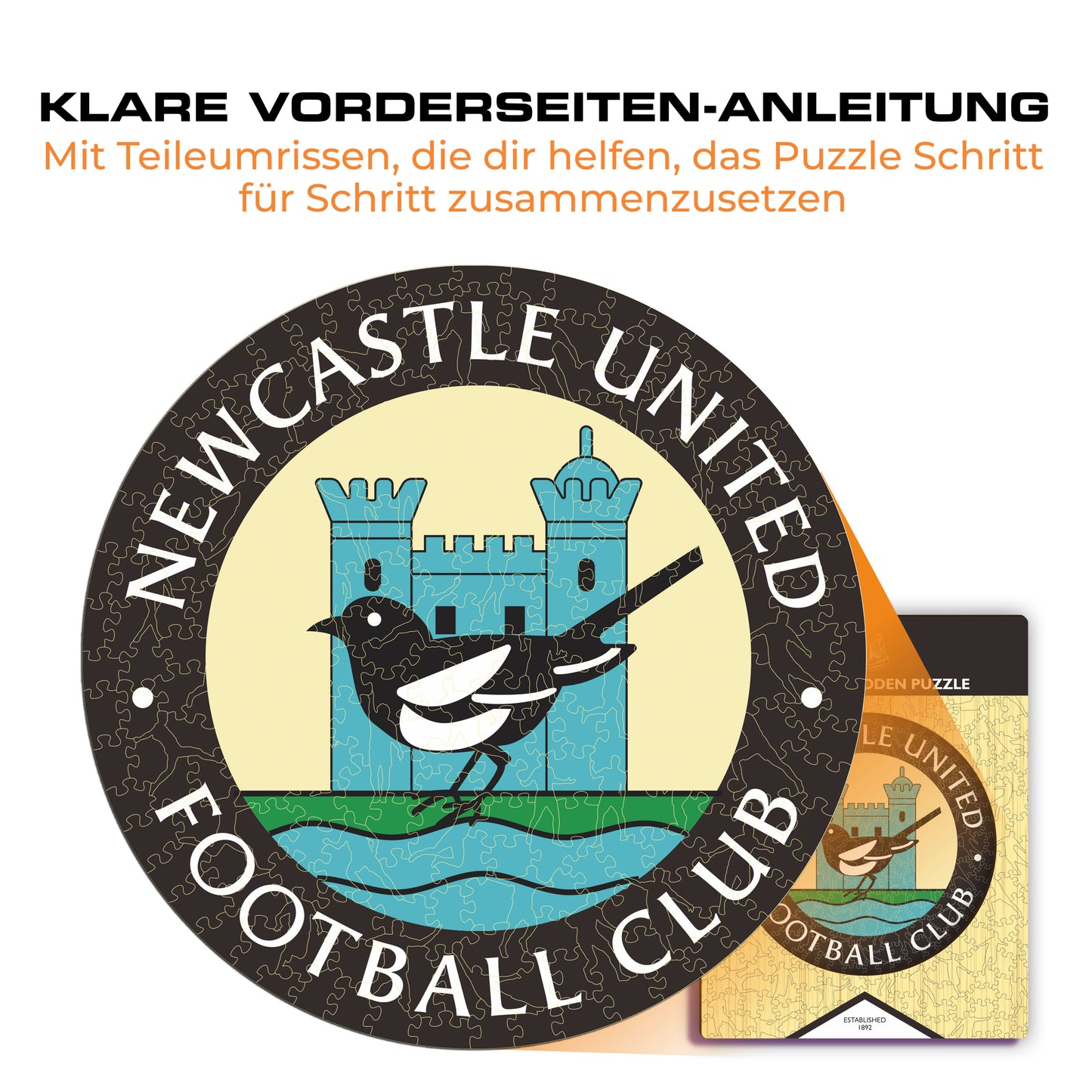 Newcastle United FC® Retro Logo - Holzpuzzle