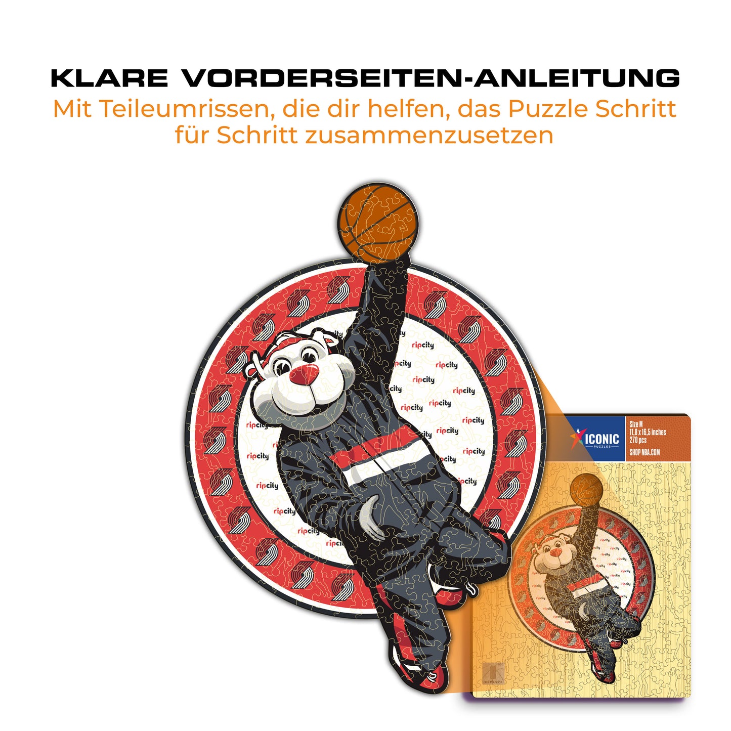 Portland Trail Blazers™ Maskottchen - Holzpuzzle
