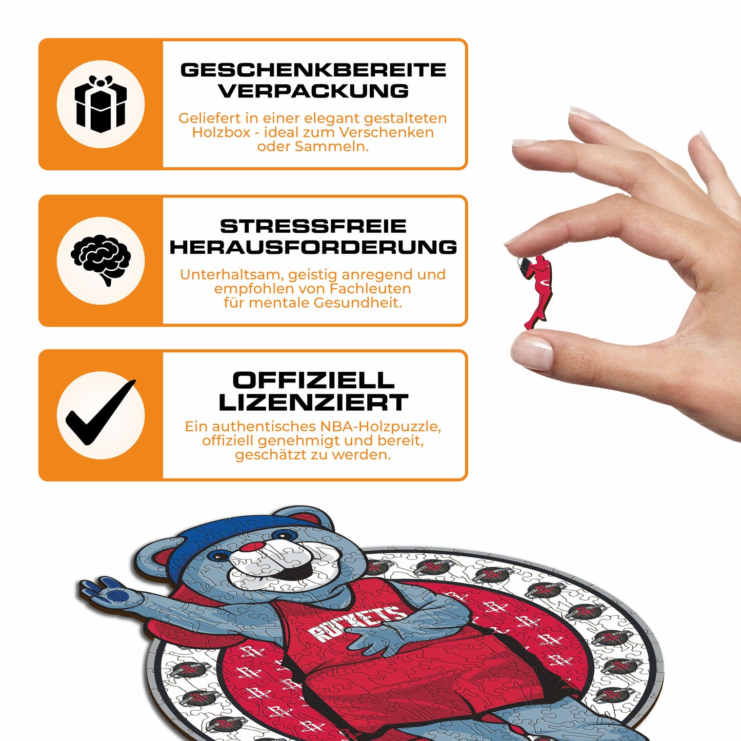 Houston Rockets™ Maskottchen - Holzpuzzle