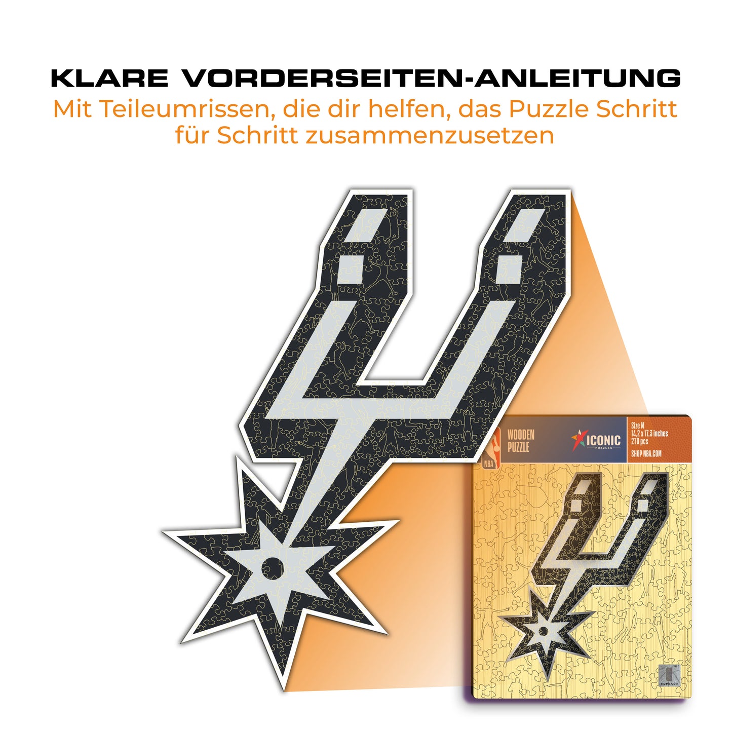 San Antonio Spurs™ Logo - Holzpuzzle