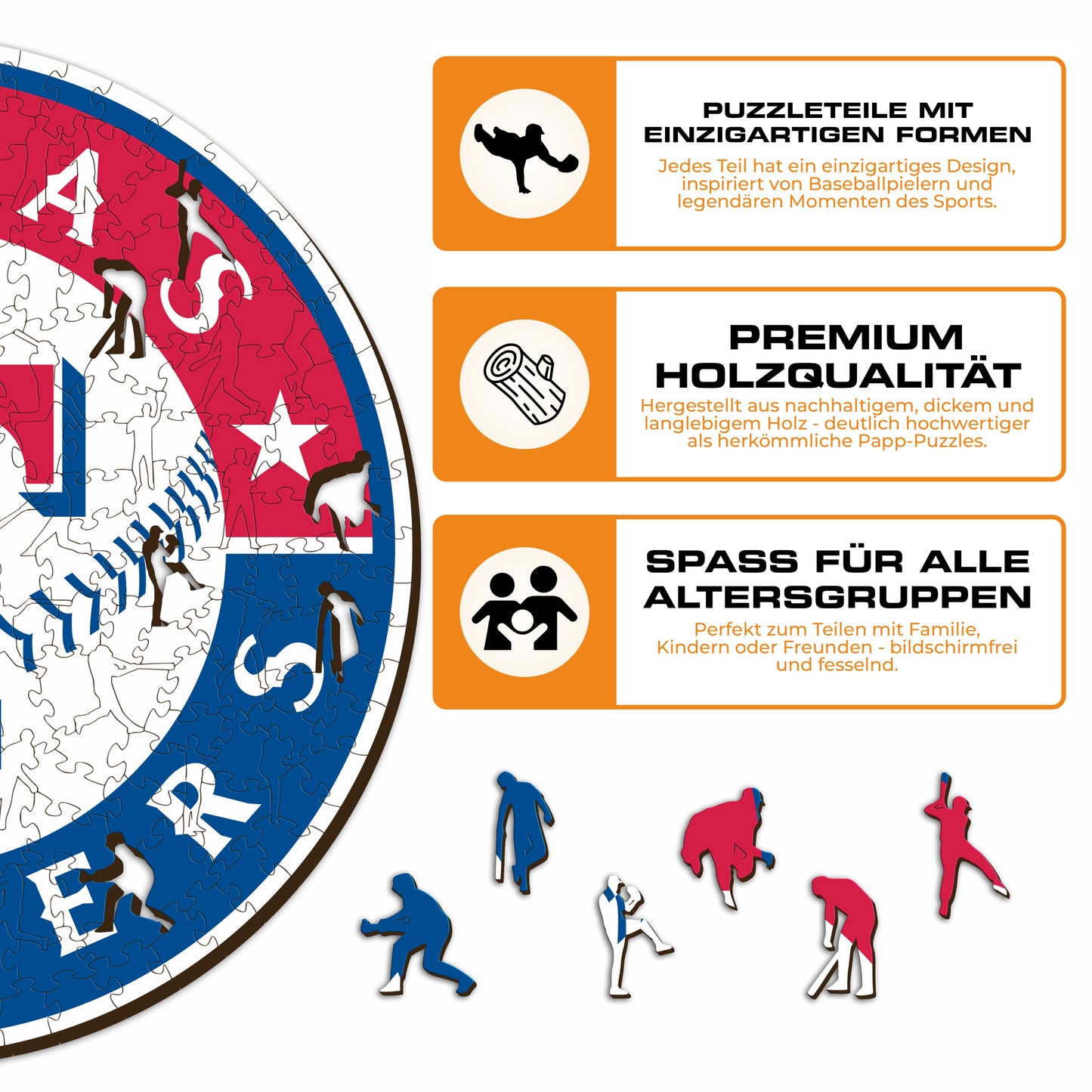 Texas Rangers™ Logo - Holzpuzzle