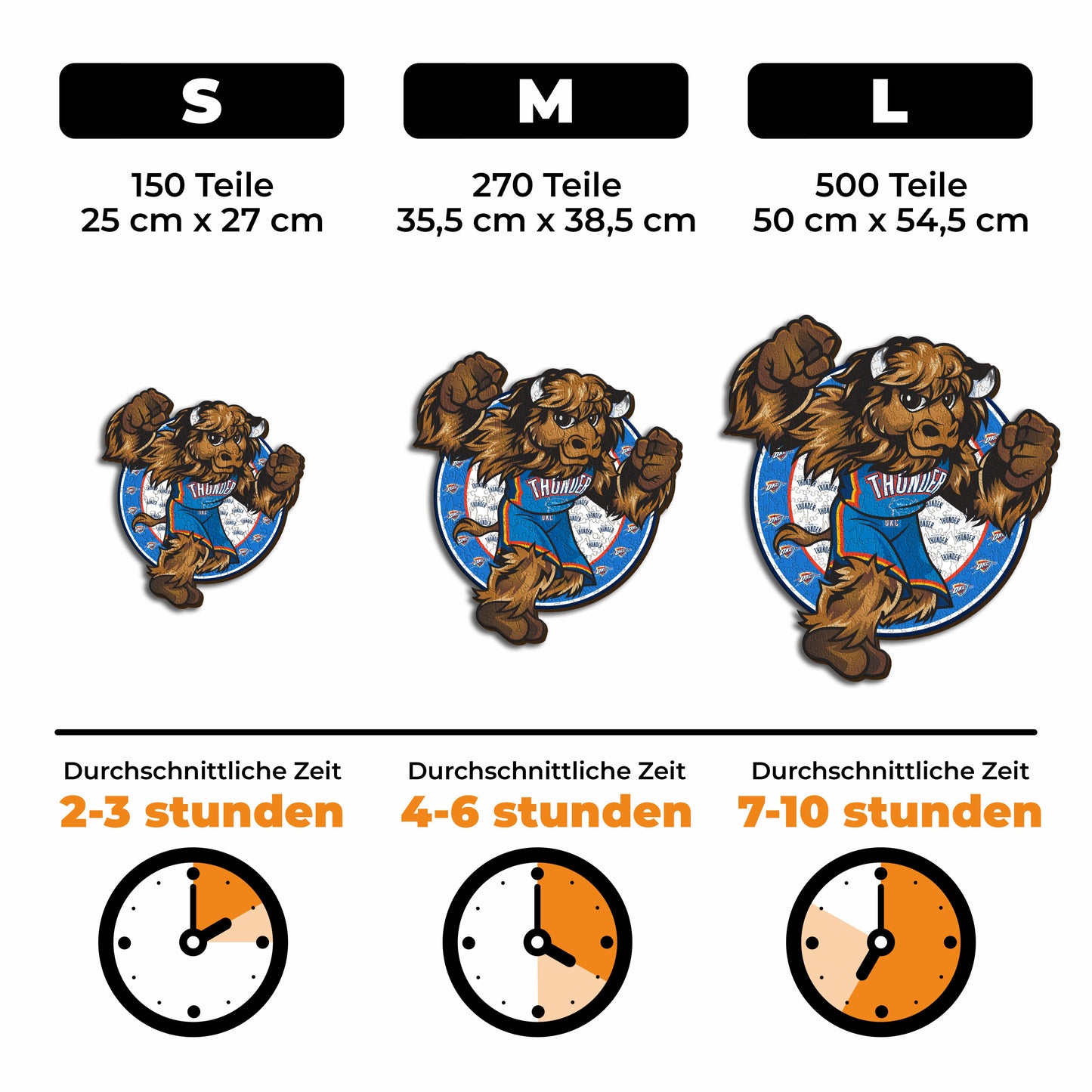 Oklahoma City Thunder™ Maskottchen - Holzpuzzle