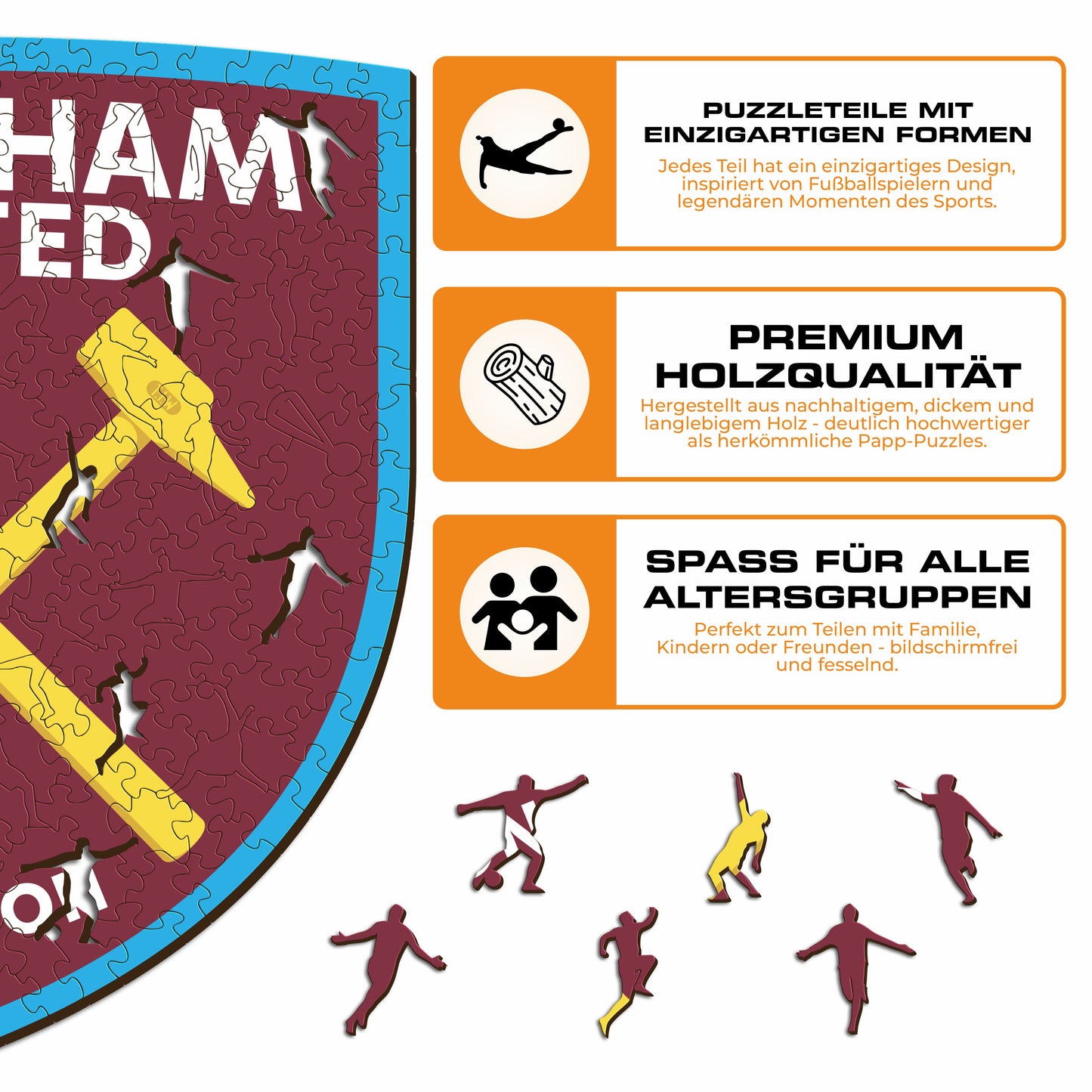 West Ham United FC® Logo - Holzpuzzle