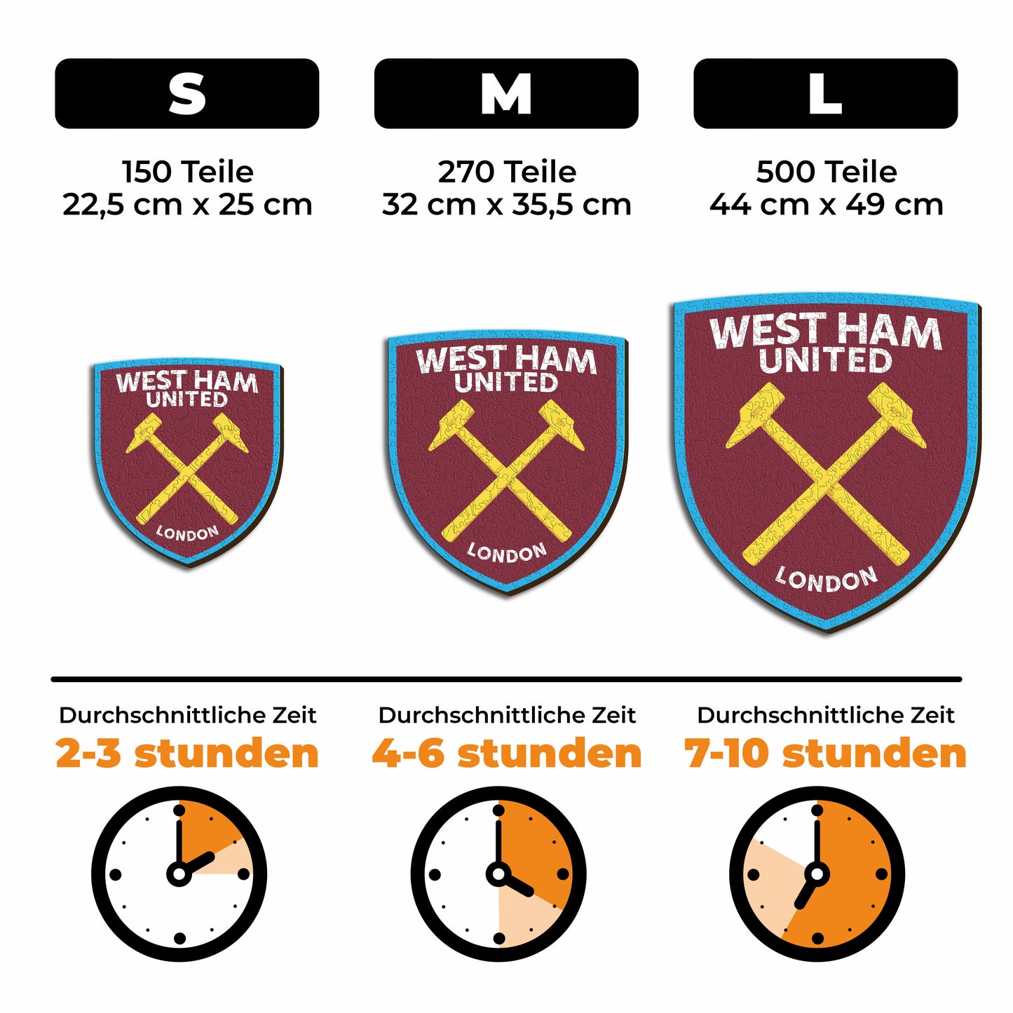 West Ham United FC® Logo - Holzpuzzle