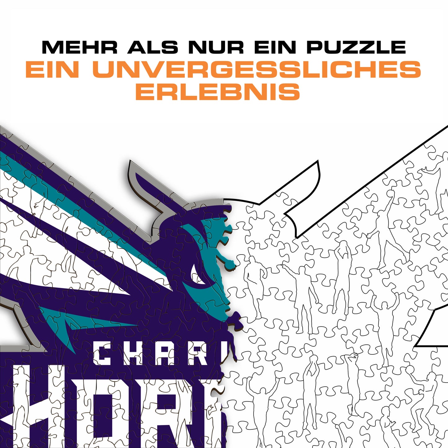 Charlotte Hornets™ Logo - Holzpuzzle