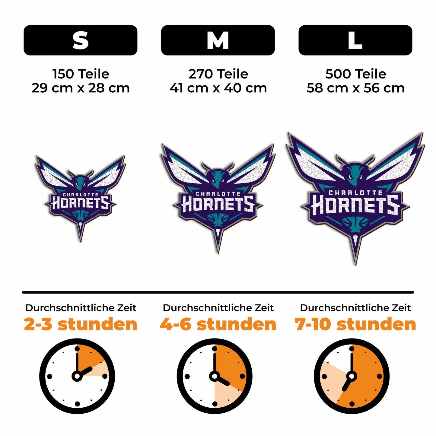 Charlotte Hornets™ Logo - Holzpuzzle