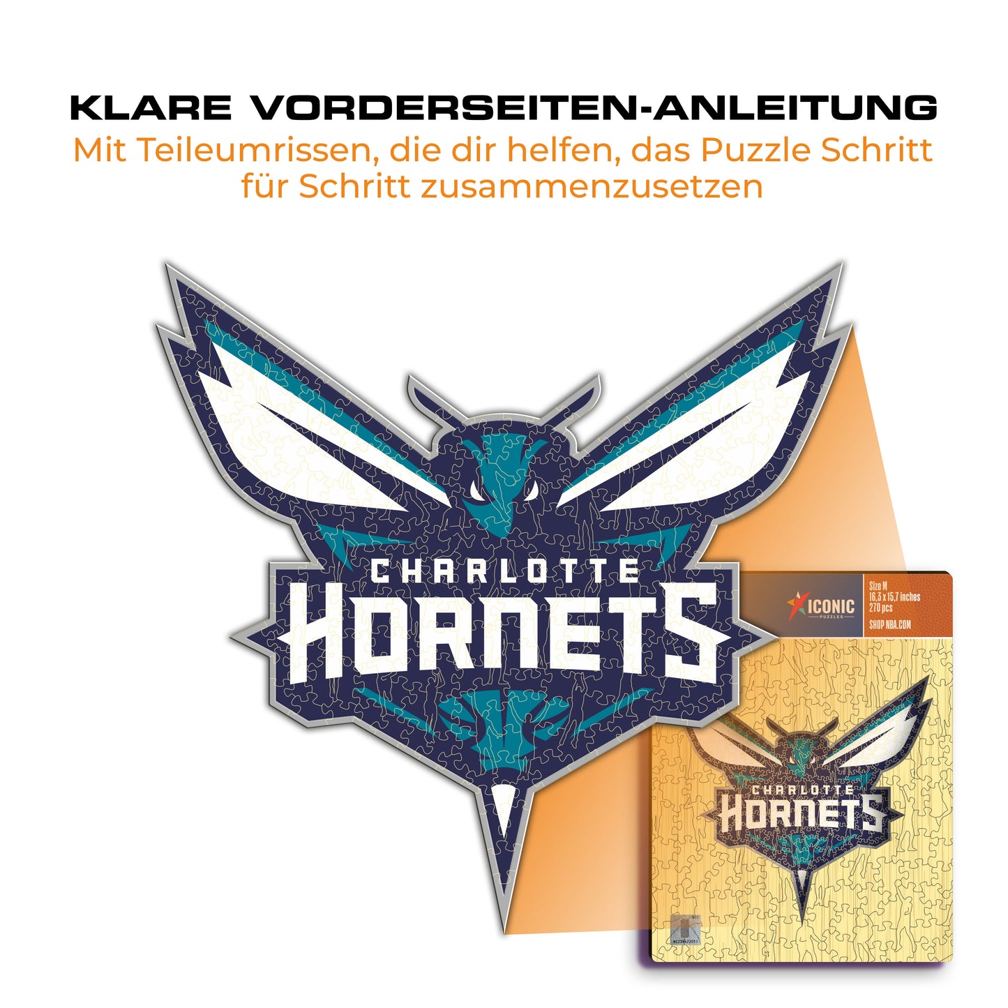 Charlotte Hornets™ Logo - Holzpuzzle