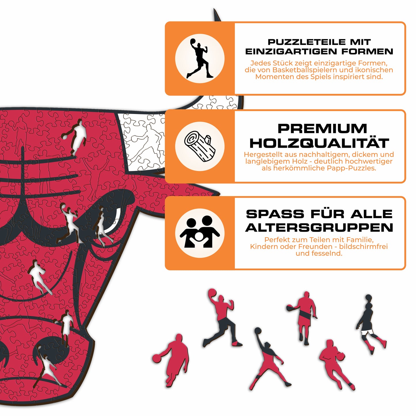 Chicago Bulls™ Logo - Holzpuzzle