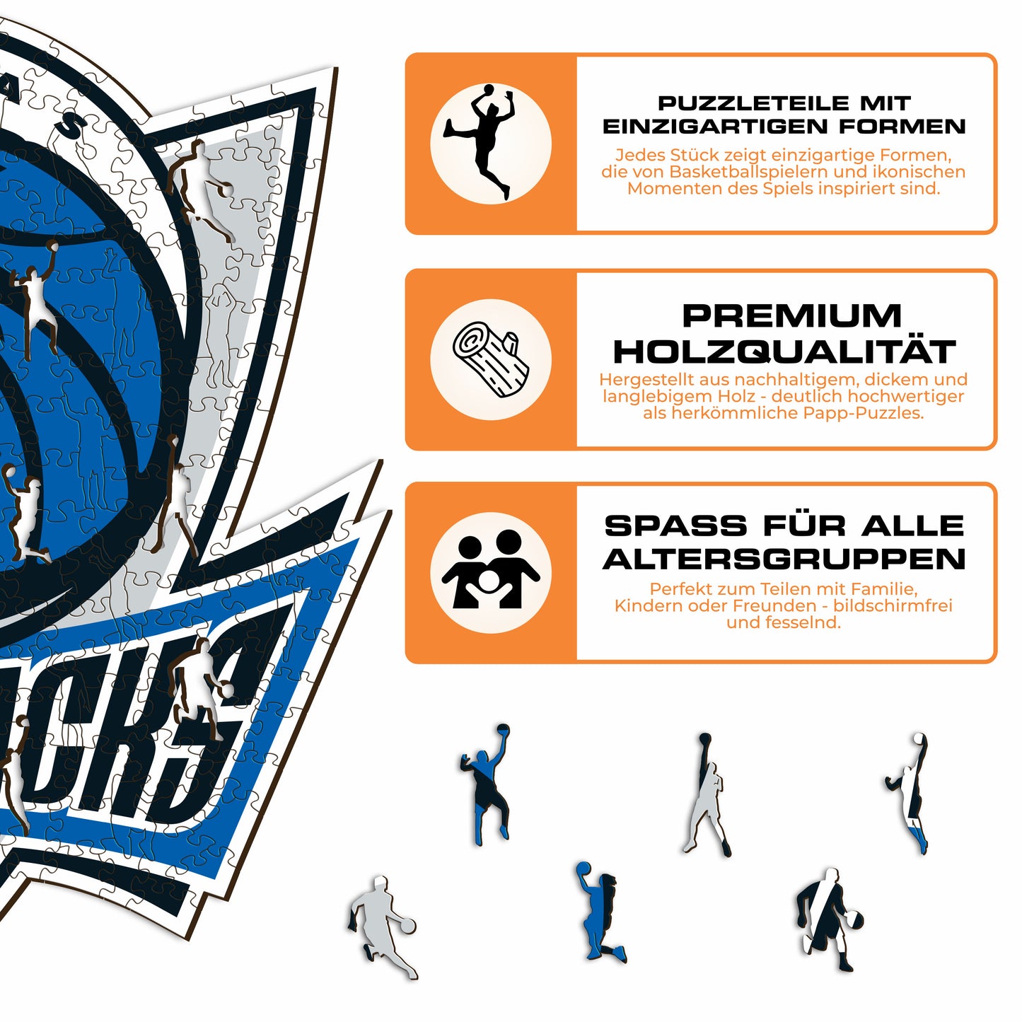 Dallas Mavericks™ Logo - Holzpuzzle
