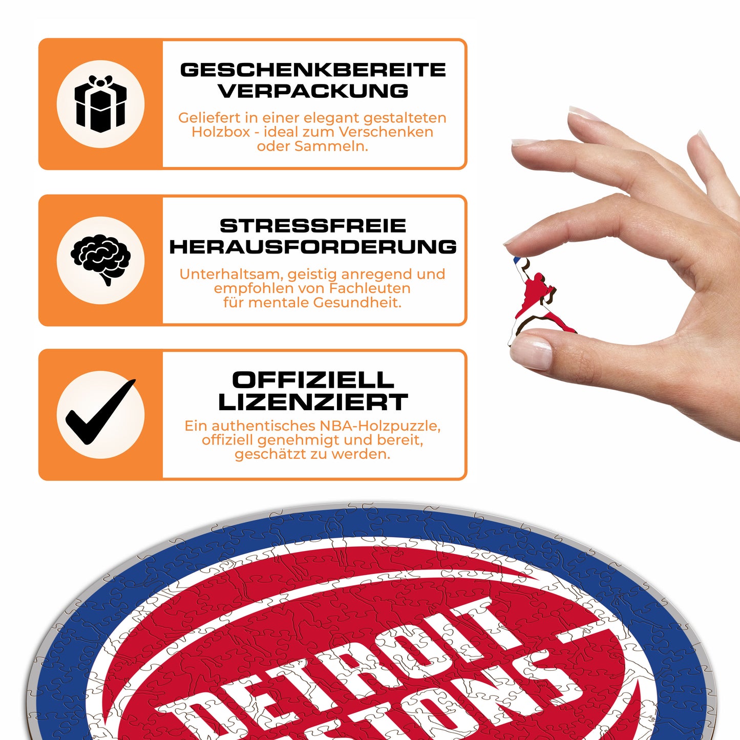 Detroit Pistons™ Logo - Holzpuzzles