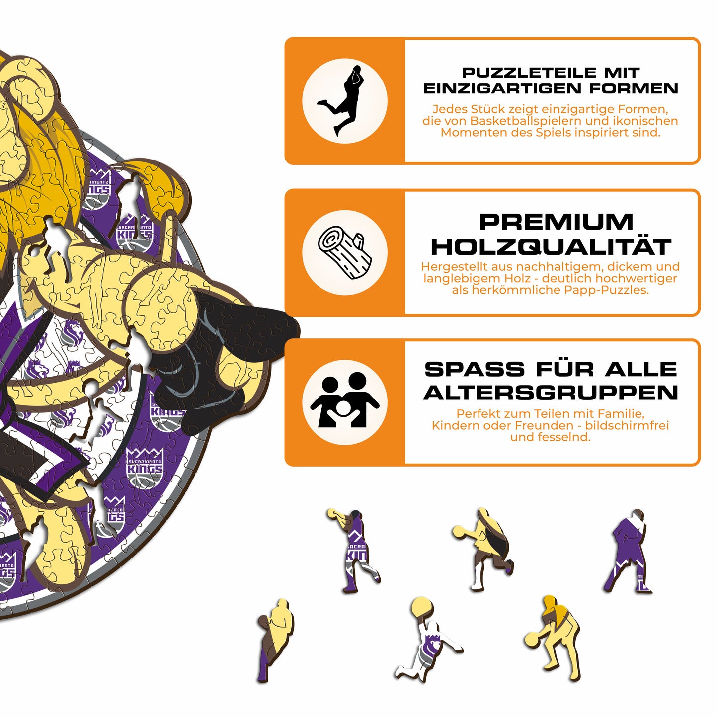 Sacramento Kings™ Maskottchen - Holzpuzzle