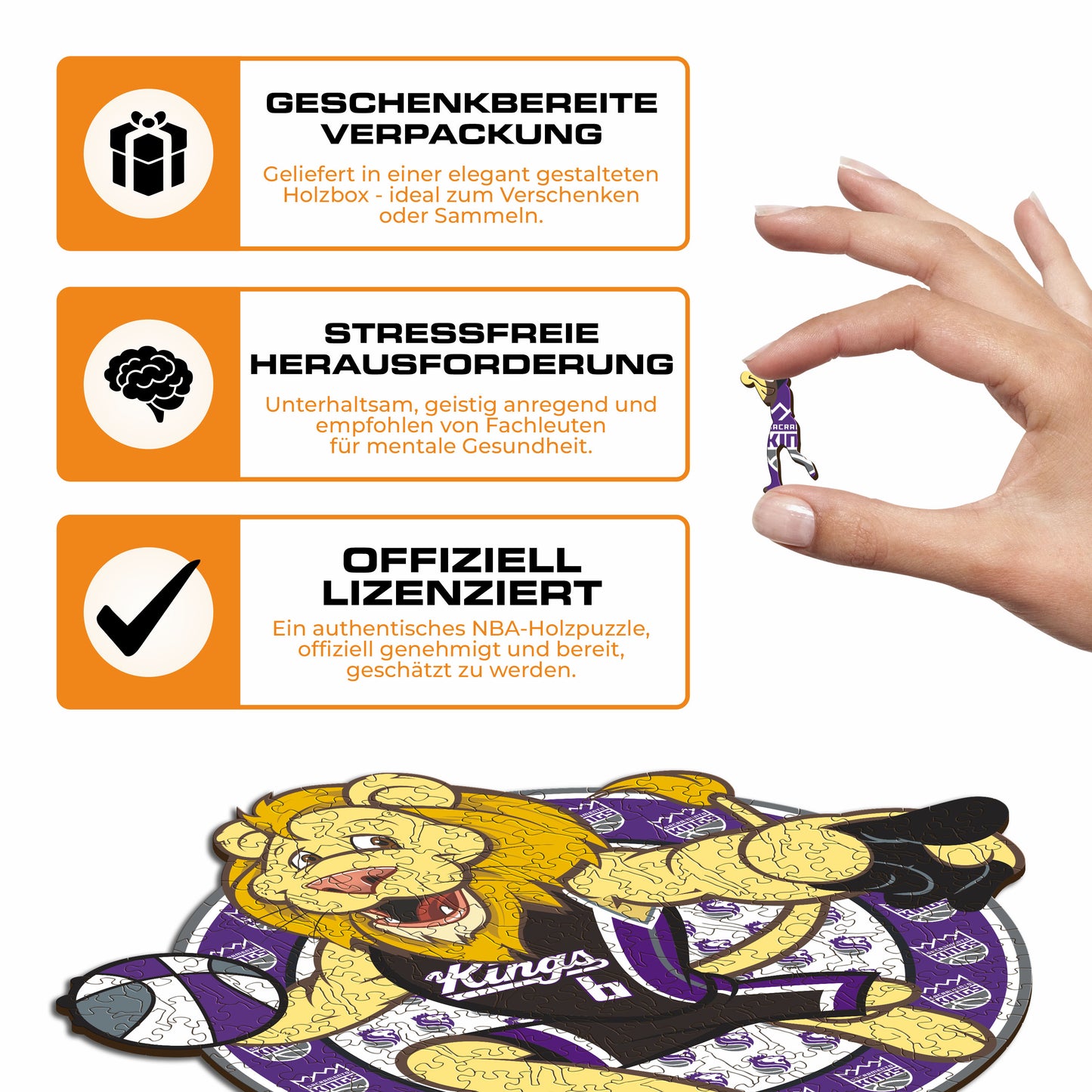 Sacramento Kings™ Maskottchen - Holzpuzzle