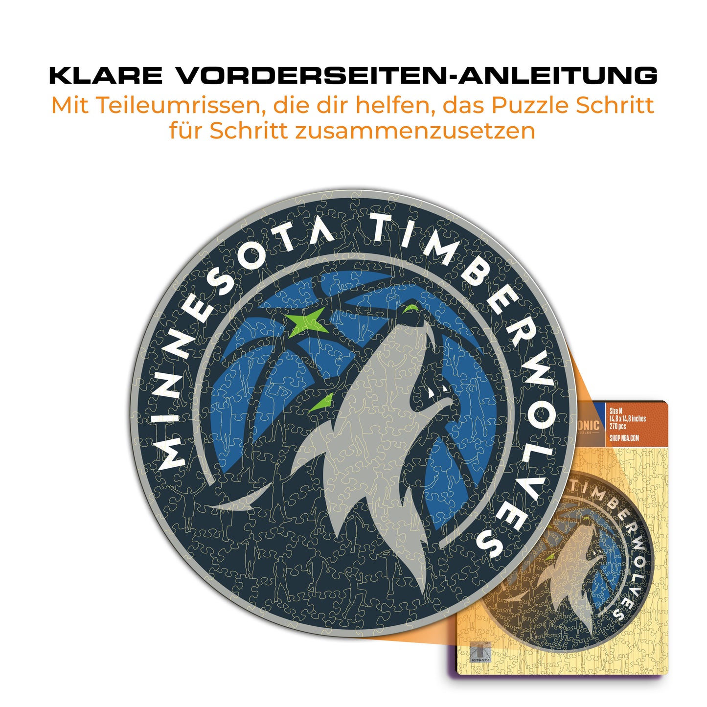 Minnesota Timberwolves™ Logo - Holzpuzzle