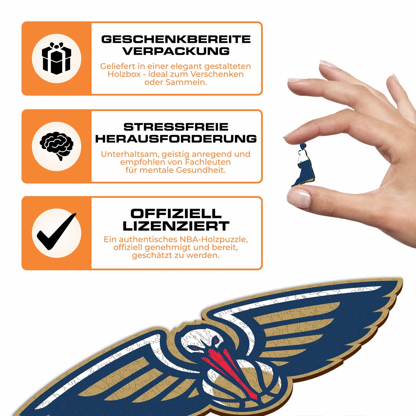 New Orleans Pelicans™ Logo - Holzpuzzle