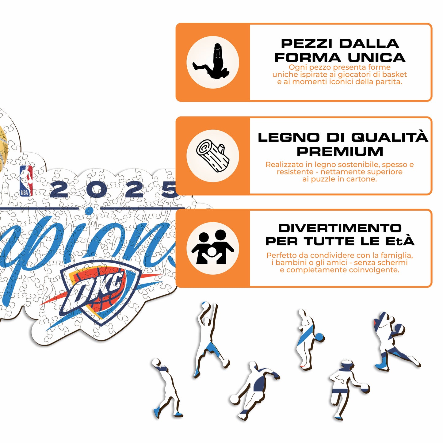 Oklahoma City Thunder™ 2025 NBA Champions - Holzpuzzle