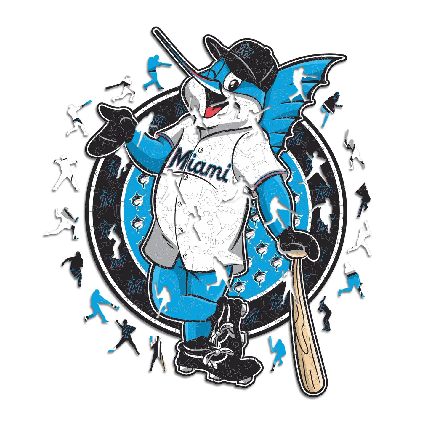 Miami Marlins™ Mascot - Holzpuzzle